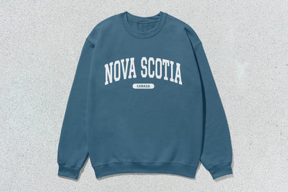 Blue crewneck sweatshirt from Nova Scotia unisex heavy blend custom apparel collection