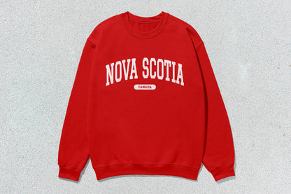 Red Nova Scotia crewneck sweatshirt in unisex heavy blend for custom apparel purposes