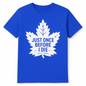 Just Once Before I Die’ Maple Leaf Fanfare Tee – True North Edition - Blue / Small - T-Shirt