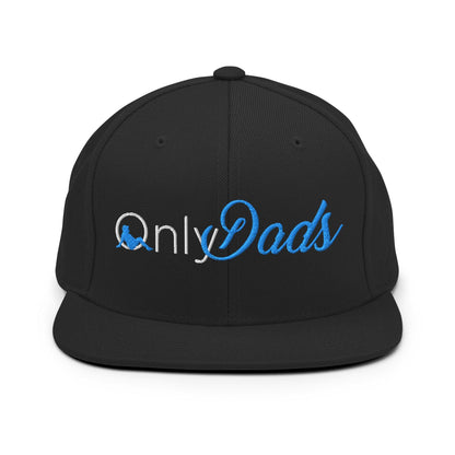 Only Dads Embroidered Flat Bill Brim Snapback Hat - Black