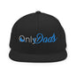 Only Dads Embroidered Flat Bill Brim Snapback Hat - Black