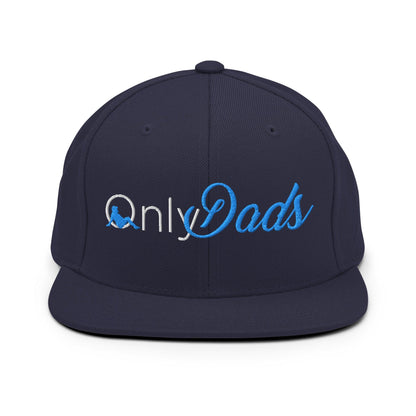 Only Dads Embroidered Flat Bill Brim Snapback Hat - Navy