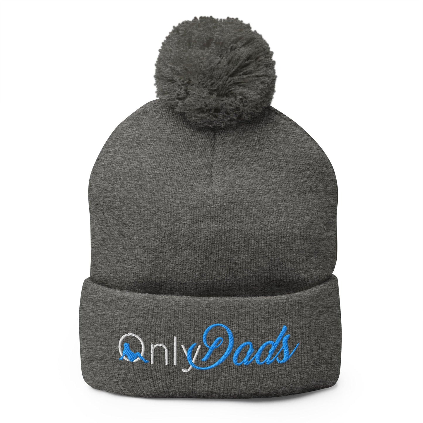 Only Dads Embroidered Knit Pom Beanie - Dark Heather Grey