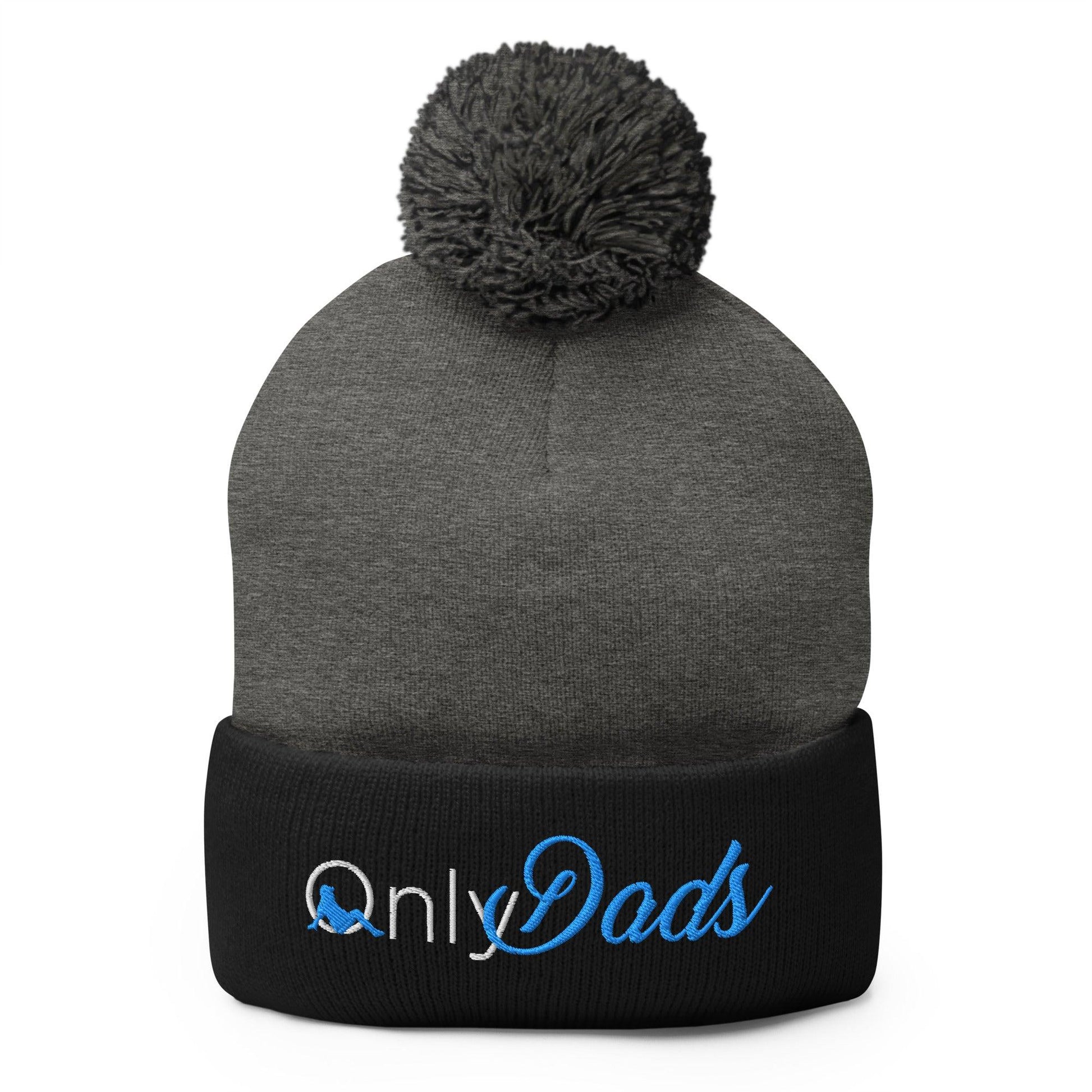 Only Dads Embroidered Knit Pom Beanie - Dark Heather Grey/ Black