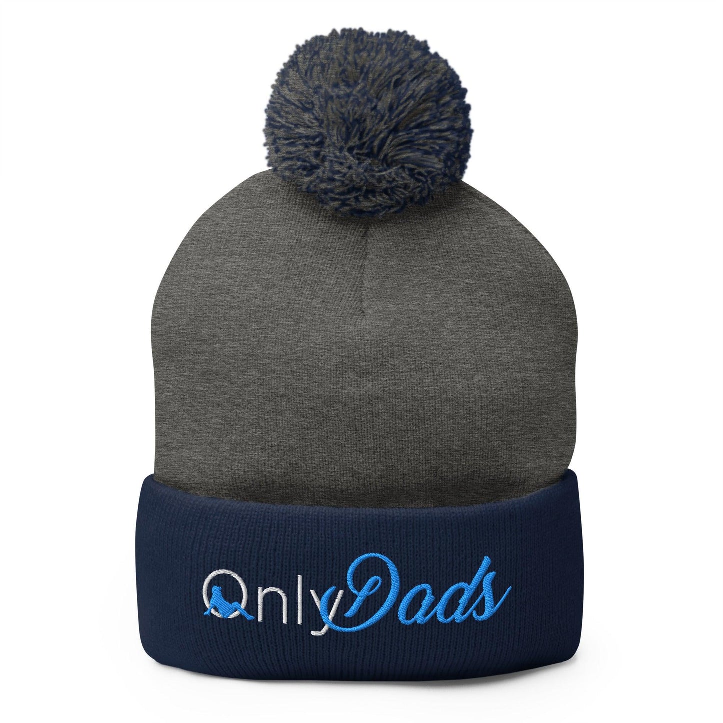 Only Dads Embroidered Knit Pom Beanie - Dark Heather Grey/ Navy
