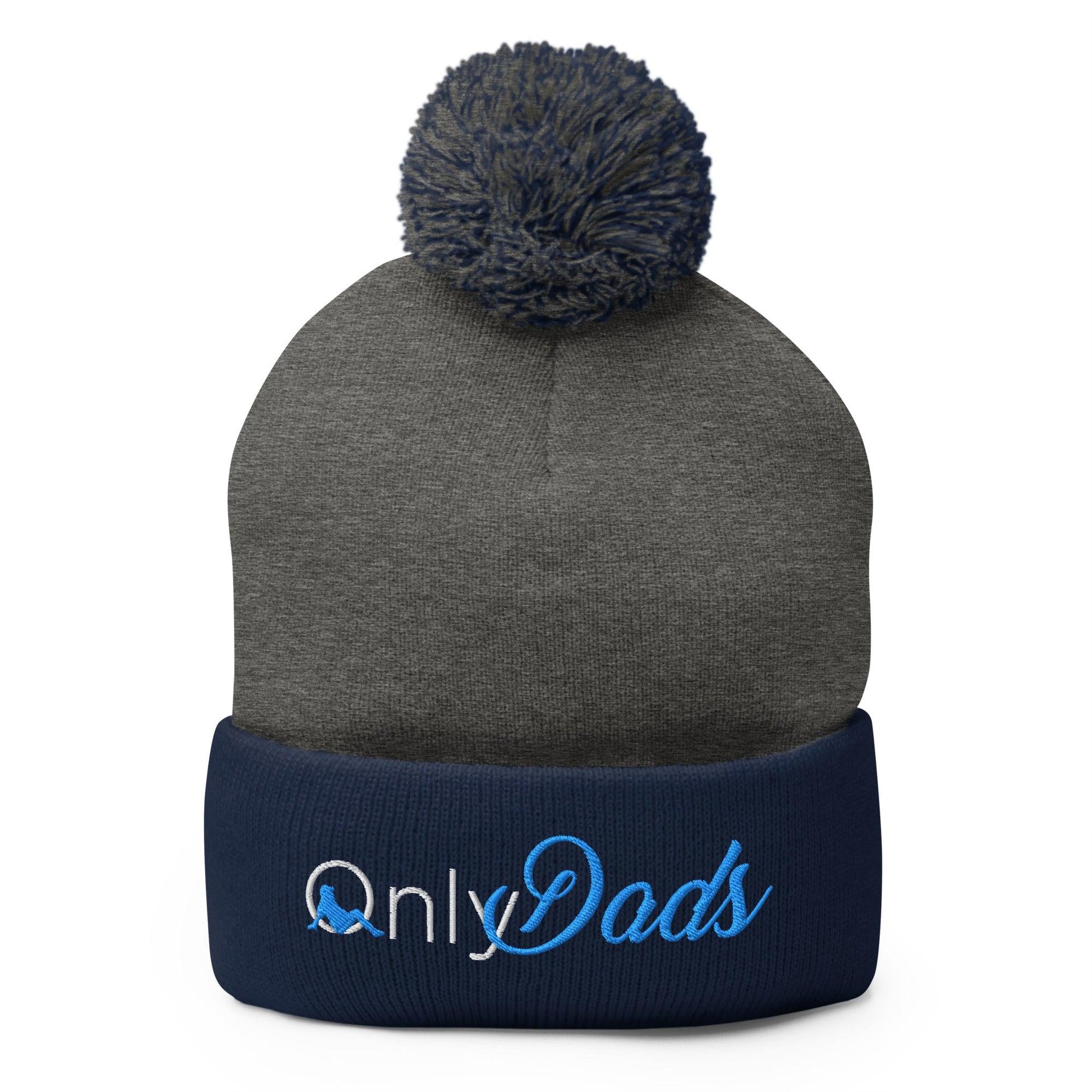 Only Dads Embroidered Knit Pom Beanie - Dark Heather Grey/ Navy