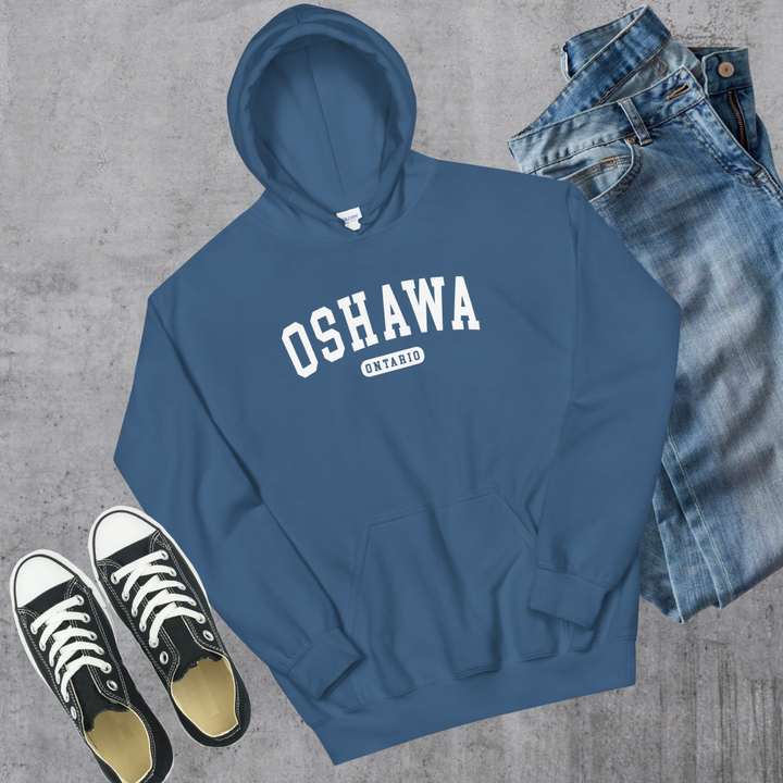 Oshawa ON College Hoodie - Indigo Blue / S