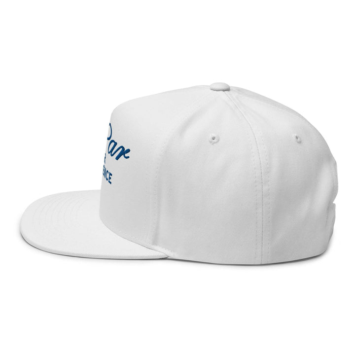 Over Par and Under the Influence Flat Bill Brim 5 Panel Snapback Hat - White