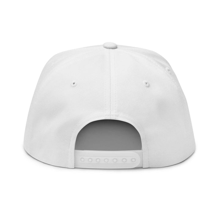 Over Par and Under the Influence Flat Bill Brim 5 Panel Snapback Hat - White