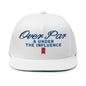 Over Par and Under the Influence Flat Bill Brim 5 Panel Snapback Hat - White - Headwear