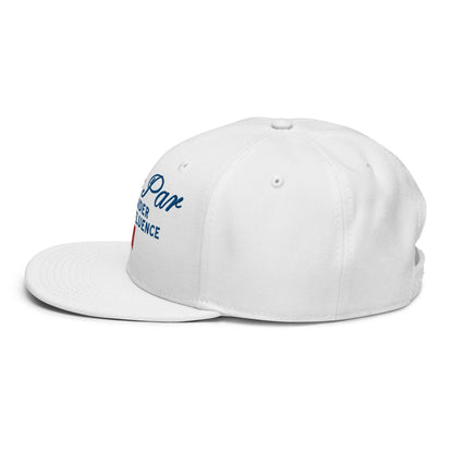 Over Par and Under the Influence Flat Bill Brim Snapback Hat - White - Headwear