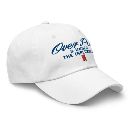 Over Par and Under the Influence Golf Dad Hat - White - Headwear