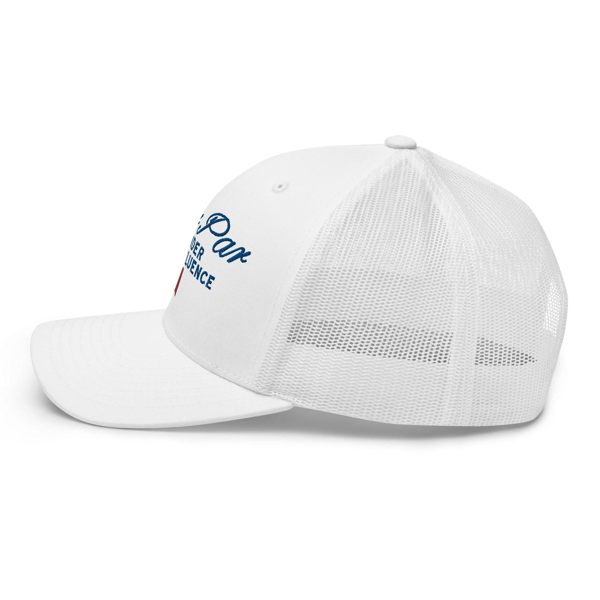 Over Par and Under the Influence Retro Trucker Hat - White - Headwear