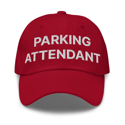Parking Attendant Uniform Work Embroidered Dad Hat - Cranberry