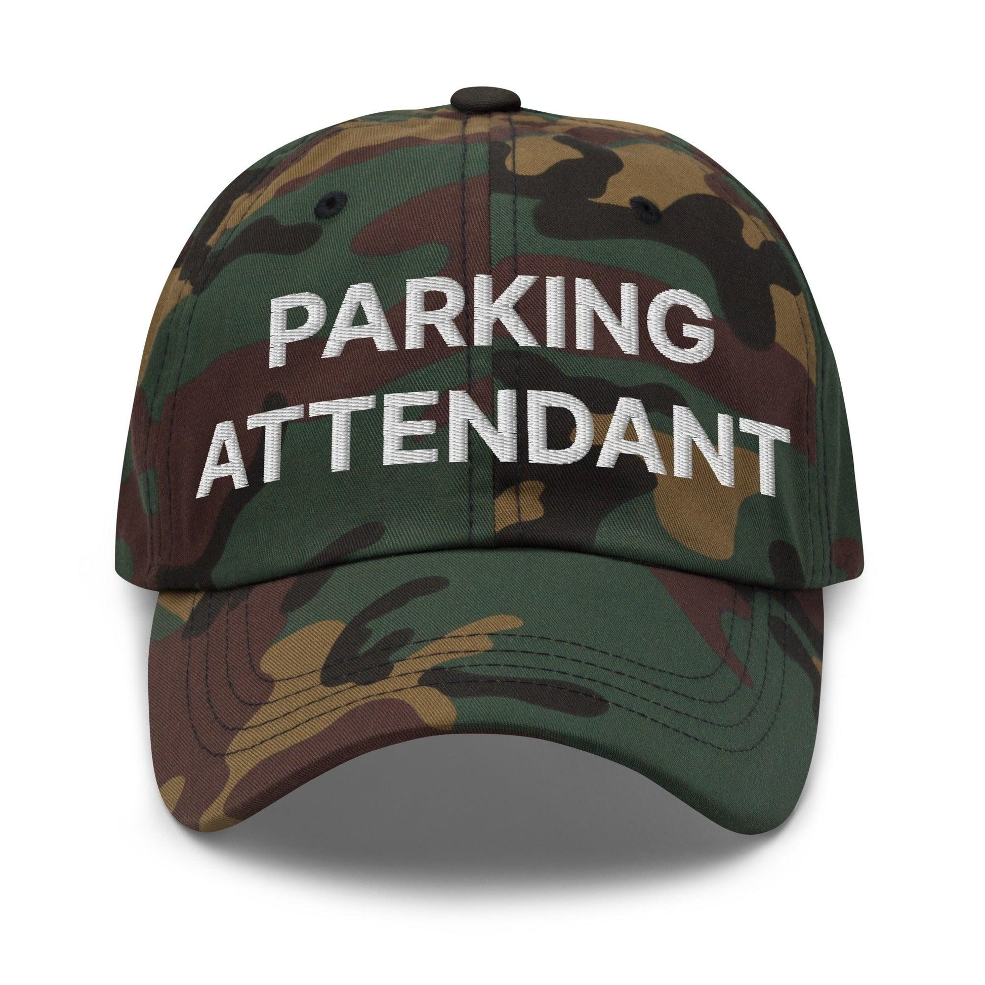 Parking Attendant Uniform Work Embroidered Dad Hat - Green Camo