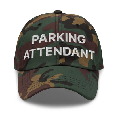 Parking Attendant Uniform Work Embroidered Dad Hat - Green Camo
