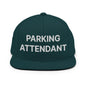 Parking Attendant Uniform Work Embroidered Flat Bill Brim Snapback Hat - Spruce