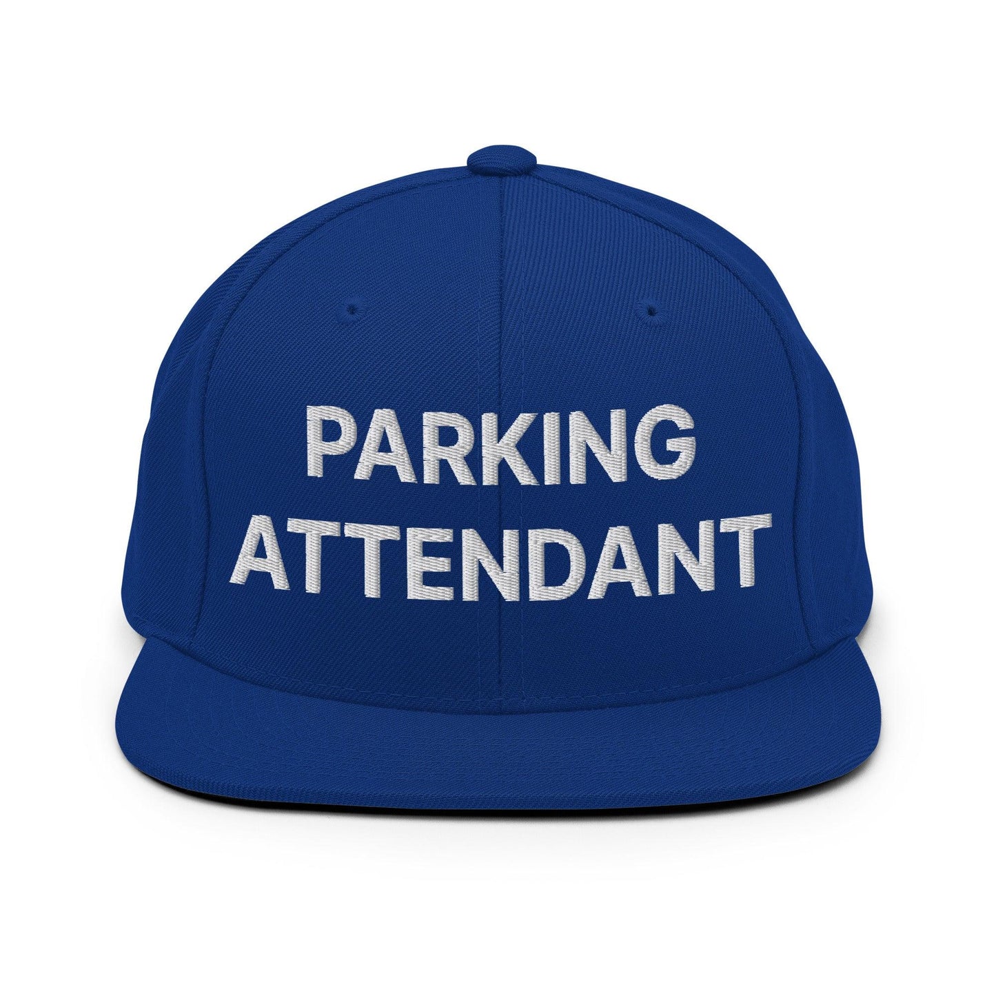 Parking Attendant Uniform Work Embroidered Flat Bill Brim Snapback Hat - Royal Blue