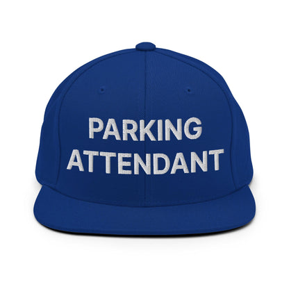 Parking Attendant Uniform Work Embroidered Flat Bill Brim Snapback Hat - Royal Blue