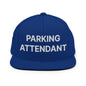 Parking Attendant Uniform Work Embroidered Flat Bill Brim Snapback Hat - Royal Blue
