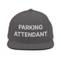 Parking Attendant Uniform Work Embroidered Flat Bill Brim Snapback Hat - Dark Grey