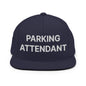Parking Attendant Uniform Work Embroidered Flat Bill Brim Snapback Hat - Navy