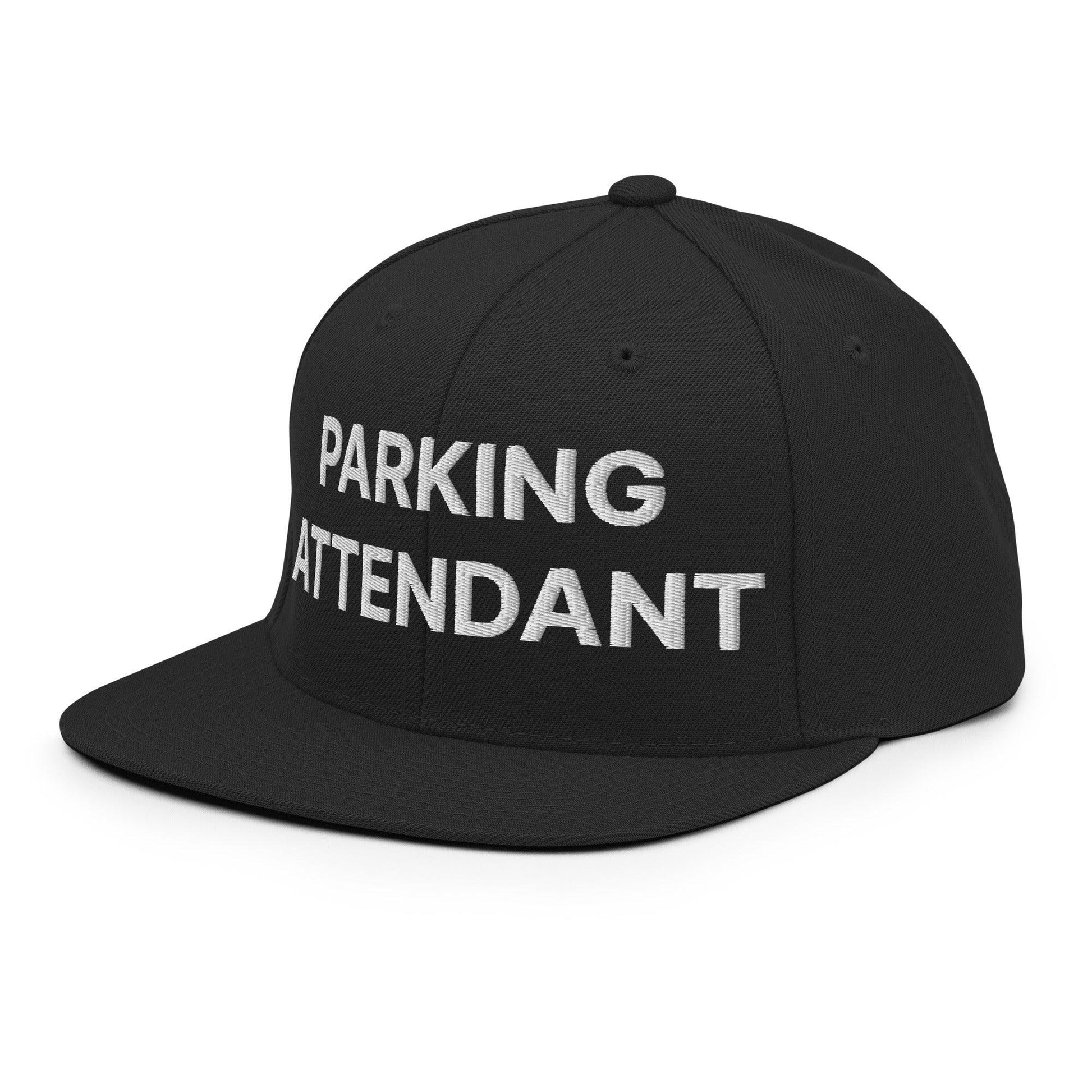 Parking Attendant Uniform Work Embroidered Flat Bill Brim Snapback Hat