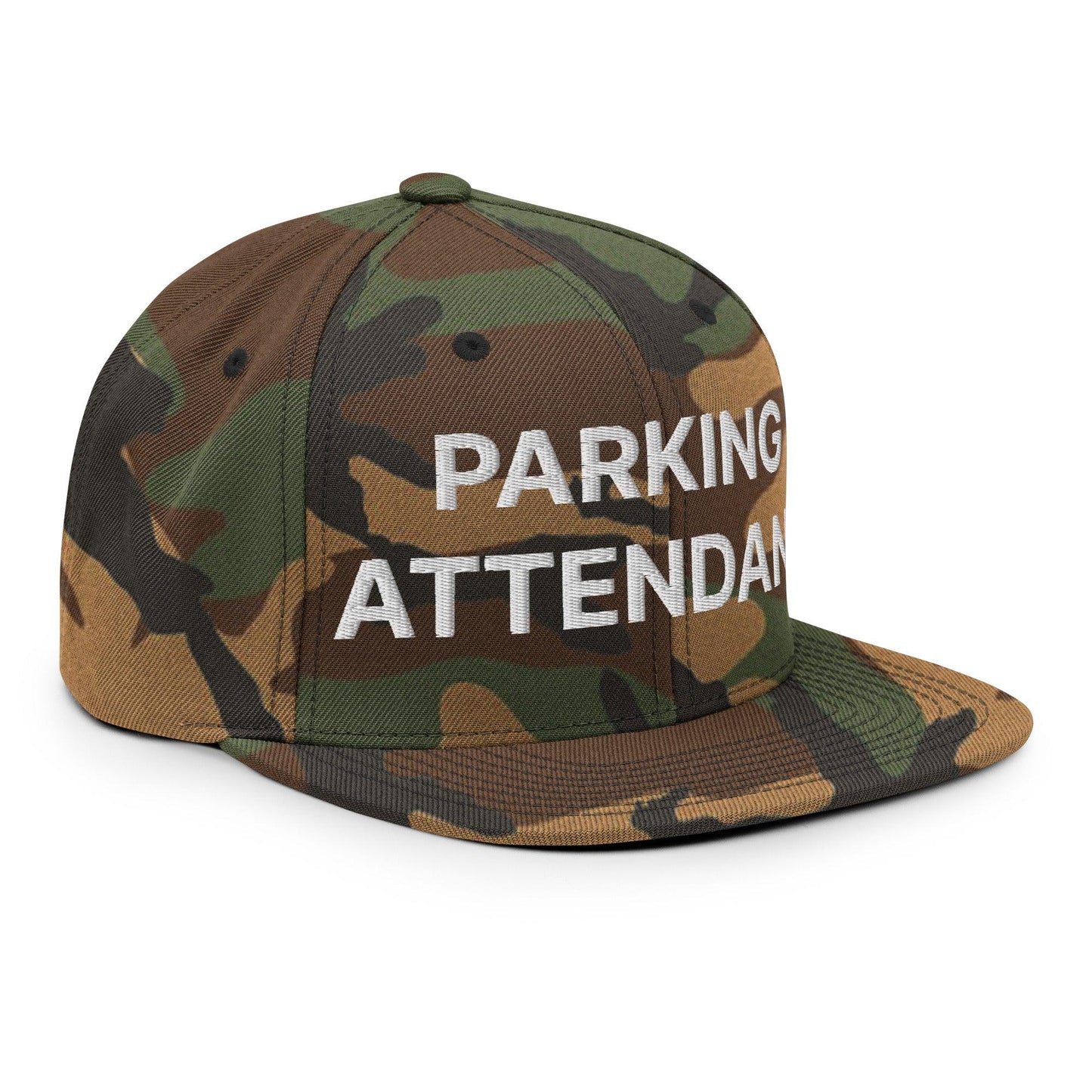 Parking Attendant Uniform Work Embroidered Flat Bill Brim Snapback Hat