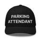 Parking Attendant Work Block Embroidered Mesh Trucker Hat - Black