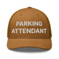 Parking Attendant Work Block Embroidered Mesh Trucker Hat - Caramel