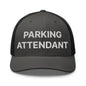 Parking Attendant Work Block Embroidered Mesh Trucker Hat - Charcoal/ Black