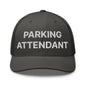 Parking Attendant Work Block Embroidered Mesh Trucker Hat - Charcoal