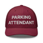 Parking Attendant Work Block Embroidered Mesh Trucker Hat - Cranberry