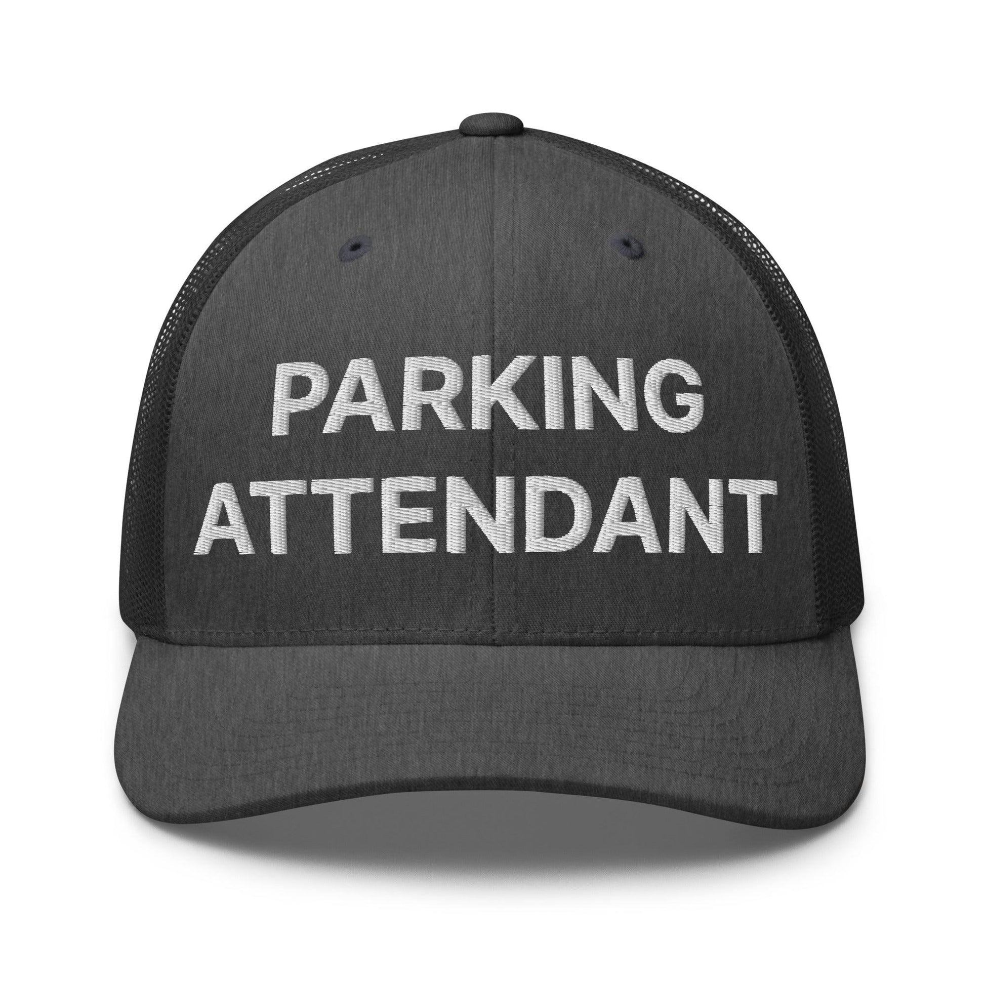 Parking Attendant Work Block Embroidered Mesh Trucker Hat - Dark Heather Gray