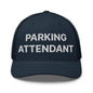 Parking Attendant Work Block Embroidered Mesh Trucker Hat - Navy