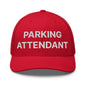 Parking Attendant Work Block Embroidered Mesh Trucker Hat - Red