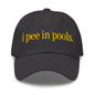 I Pee in Pools Embroidered Dad Hat - Dark Grey