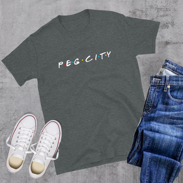 Peg City Friends Tee - Dark Heather / S