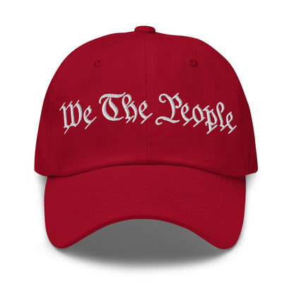 We The People Embroidered Dad Hat - Cranberry