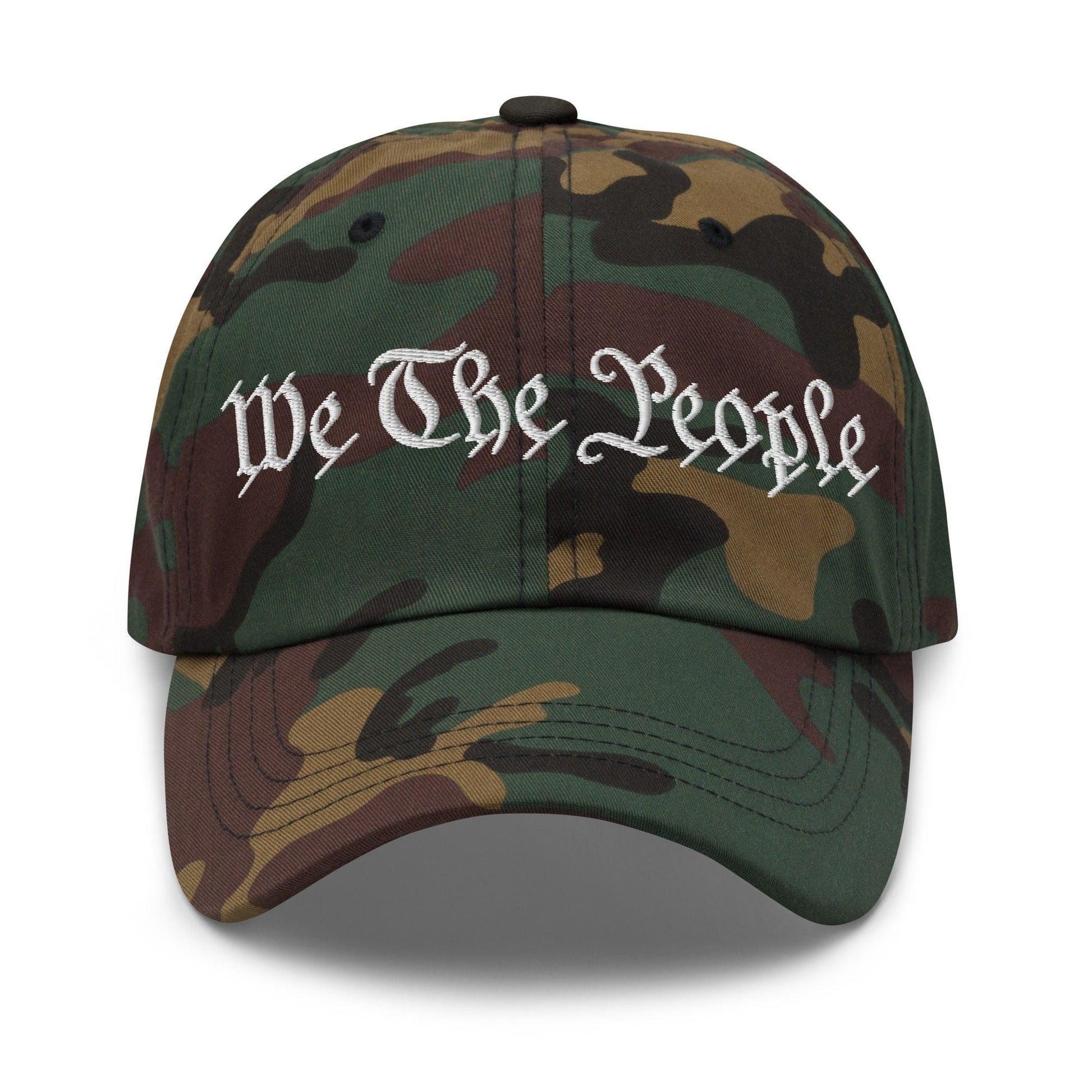 We The People Embroidered Dad Hat - Green Camo