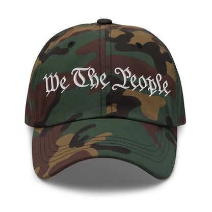We The People Embroidered Dad Hat - Green Camo