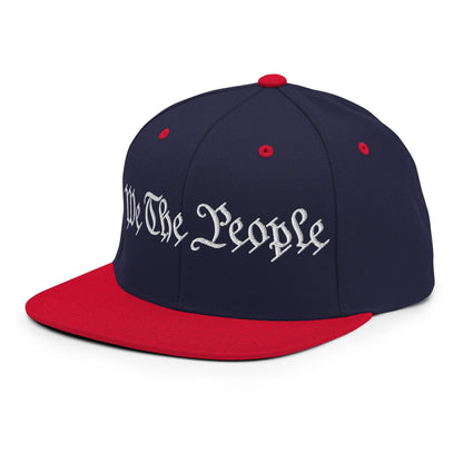 We The People Embroidered Flat Bill Brim Snapback Hat