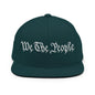 We The People Embroidered Flat Bill Brim Snapback Hat - Spruce