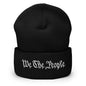 We The People Embroidered Knit Cuffed Beanie - Black
