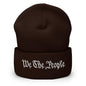 We The People Embroidered Knit Cuffed Beanie - Brown
