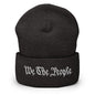 We The People Embroidered Knit Cuffed Beanie - Dark Grey