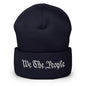 We The People Embroidered Knit Cuffed Beanie - Navy