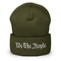 We The People Embroidered Knit Cuffed Beanie - Olive