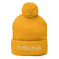 We The People Embroidered Knit Pom Beanie - Gold