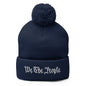 We The People Embroidered Knit Pom Beanie - Navy